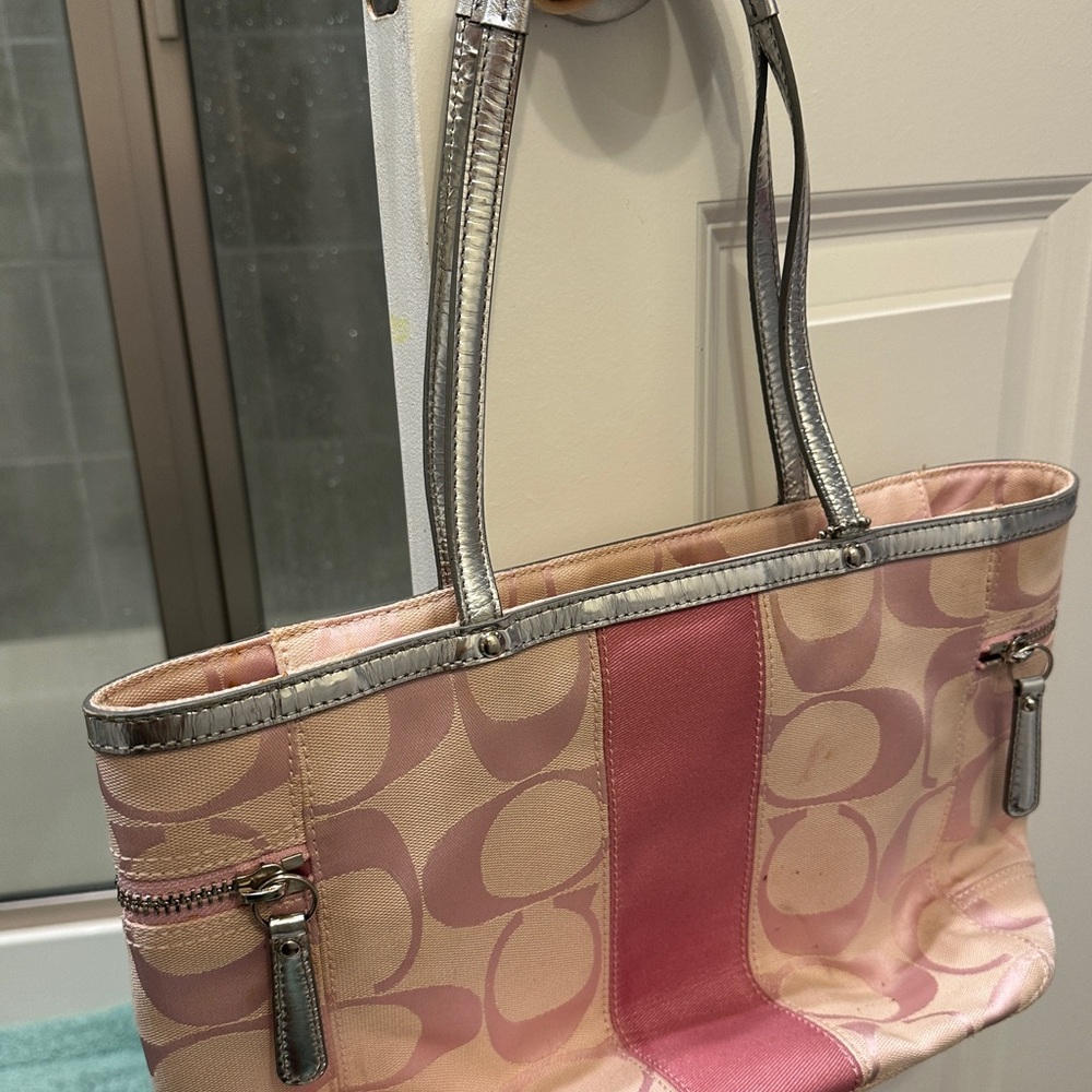 Coach Pink and Silver Shoulder Bag vintage